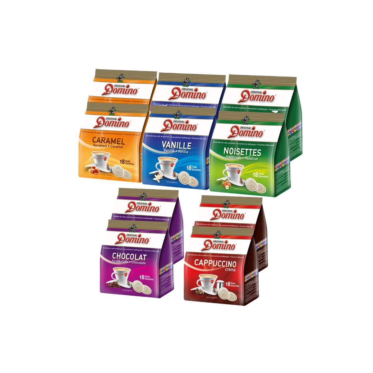 DOMINO assortiment - 10 sachets 18 dosettes