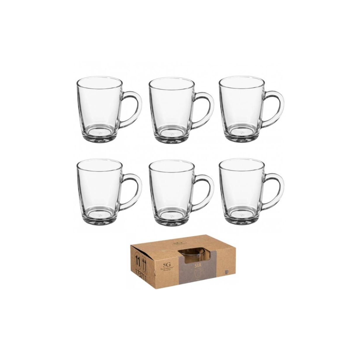 Lot de 6 tasses en verre 34cl