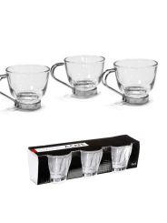 Lot de 3 tasse espresso 11cl - anse en métal amovible