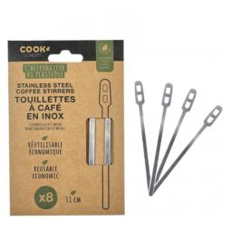 Lot de 8 touillettes inox 11cm