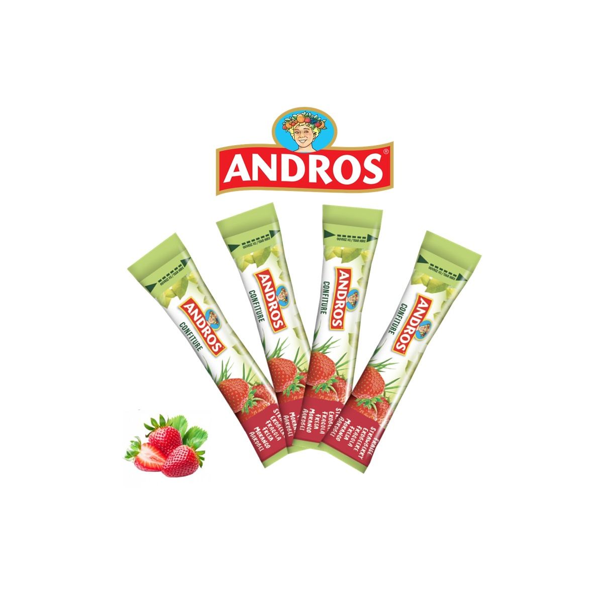 Stick de confiture fraise - ANDROS® Sachet 20 pcs