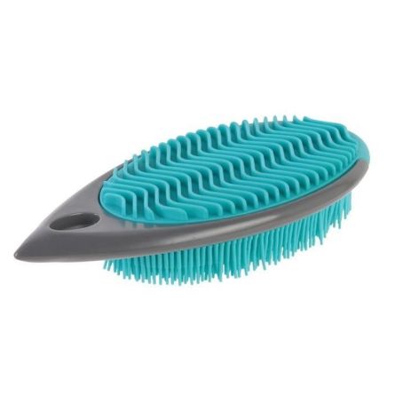 Brosse de ménage silicone 2 en 1 bleu