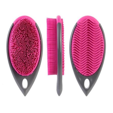 Brosse de ménage silicone 2 en 1 rose