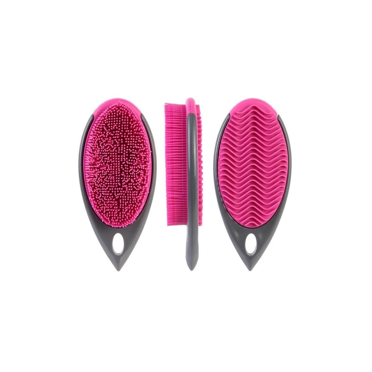 Brosse de ménage silicone 2 en 1 rose