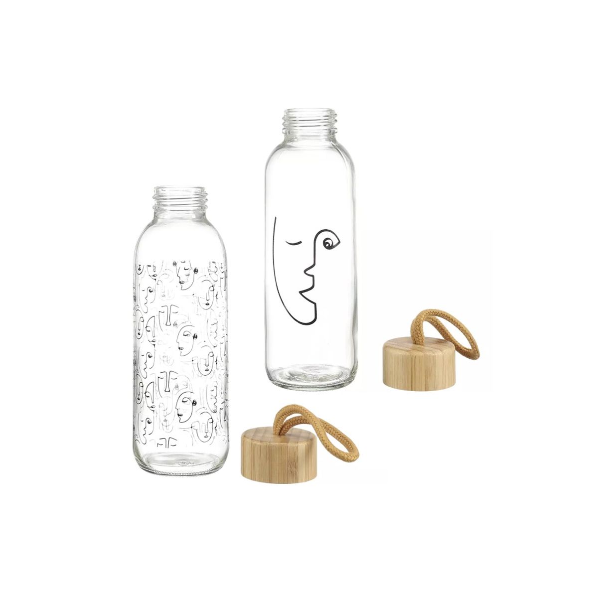 Bouteille de transport - Collection verre & bambou