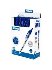 MILAN 25 stylos bille P1 bleu transparent