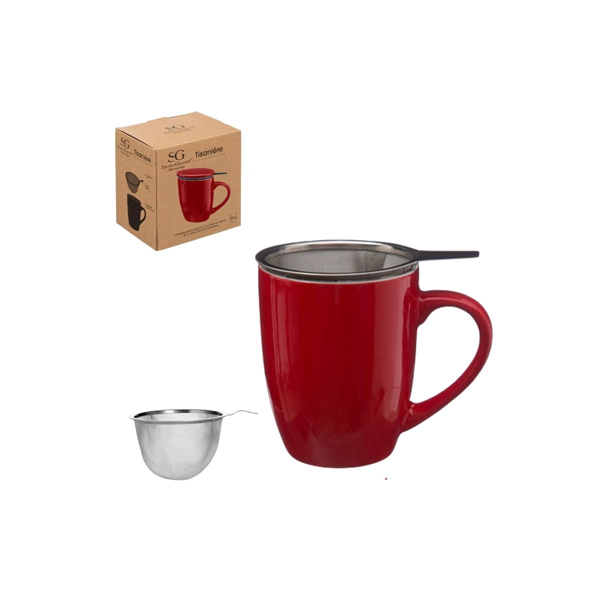 Tasse à infuser 32 cl rouge