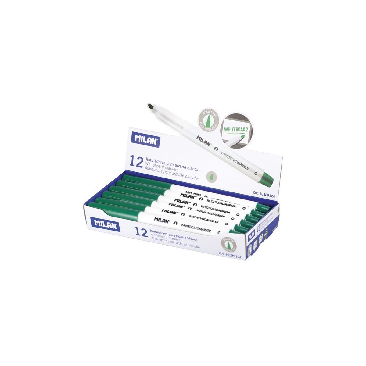 Marqueur effaçable vert 12 pcs