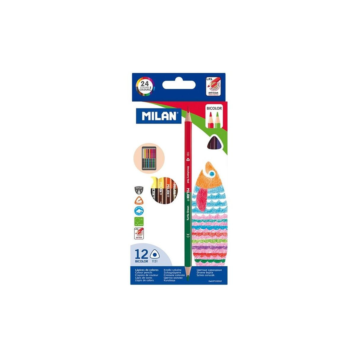 Crayon de couleur blister 12 pcs