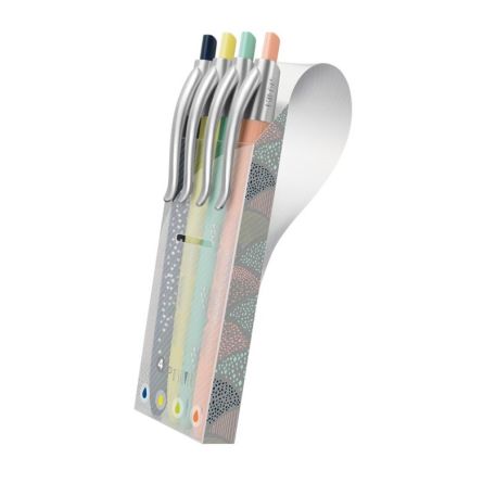 Stylo P1 Silver couleurs blister 4 pcs avec étui