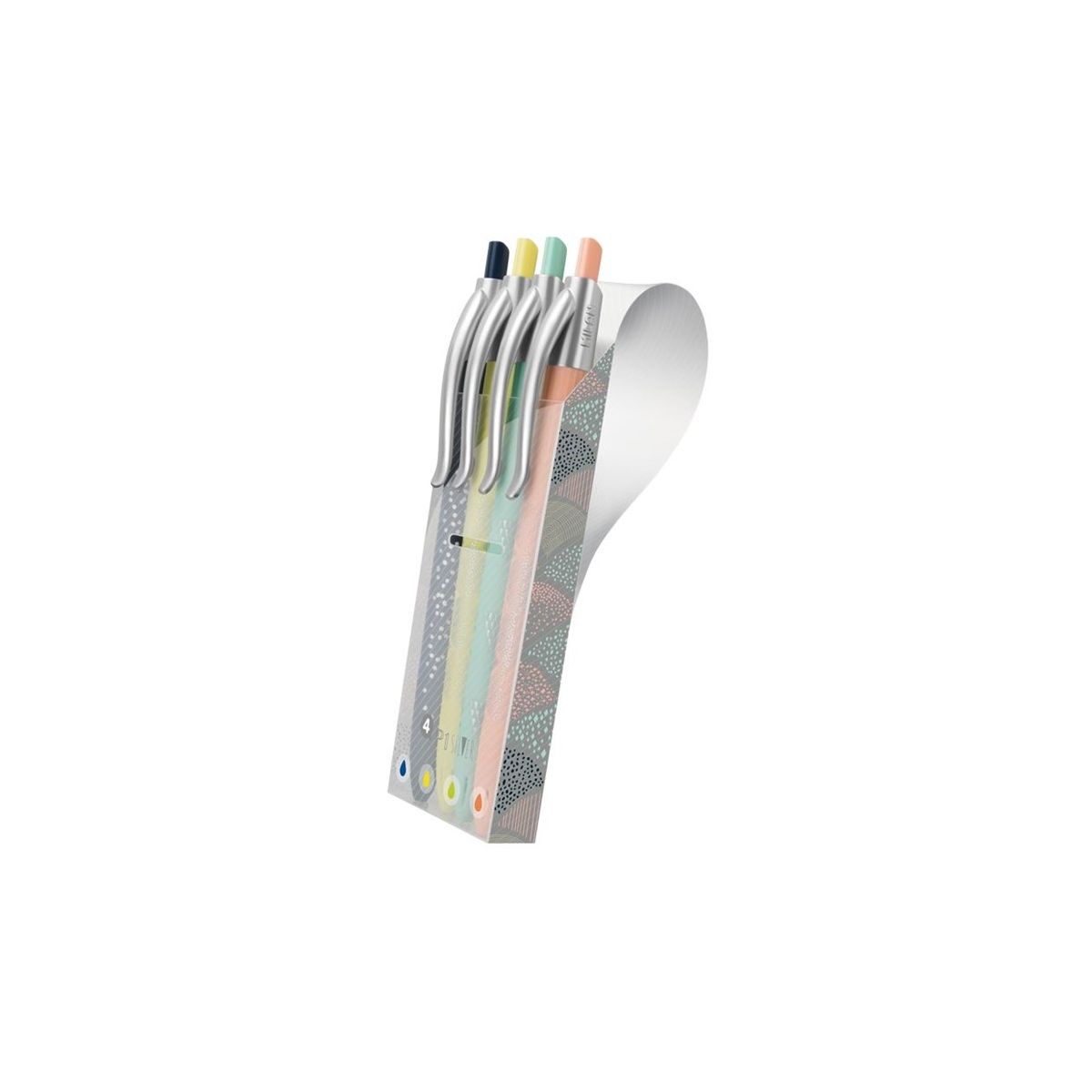 Stylo P1 Silver couleurs blister 4 pcs avec étui