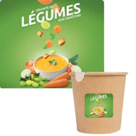 Potage aux légumes et croûtons 15 gobelets