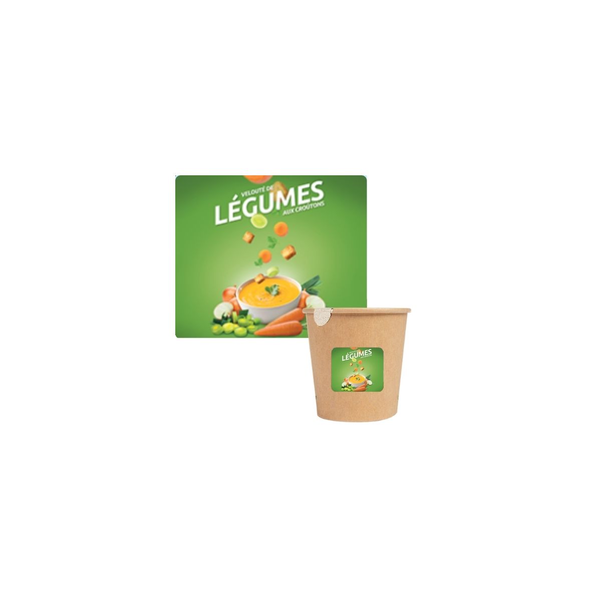 Potage aux légumes et croûtons 15 gobelets