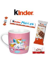 Mug licorne garni de 20 chocolats Kinder