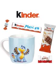 Mug dragon garni de 20 chocolats Kinder