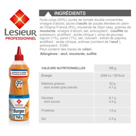 LESIEUR sauce burger 970 ml