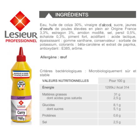 LESIEUR sauce curry 970 ml