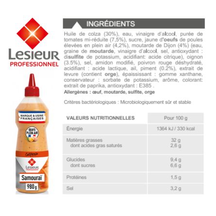 LESIEUR sauce samouraï 970 ml