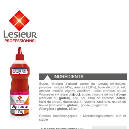 LESIEUR sauce aigre douce 970 ml