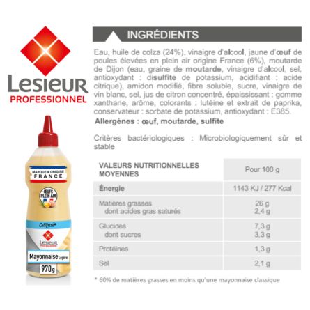 LESIEUR sauce mayo légère 970 ml