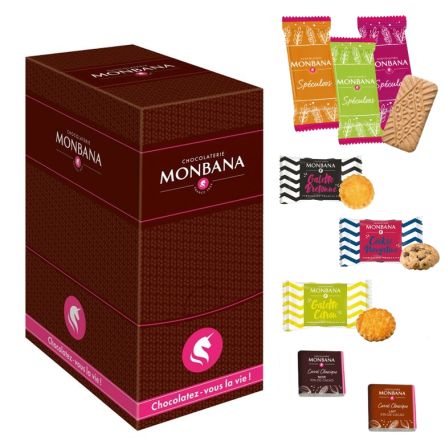 Mix biscuits chocolats - MONBANA® Boîte distributrice 150 pcs