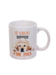 Mug en porcelaine - Humour chien "Je crois que j'ai besoin d'une pause"