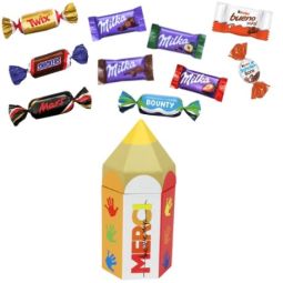 Crayon "Merci" + 20 chocolats