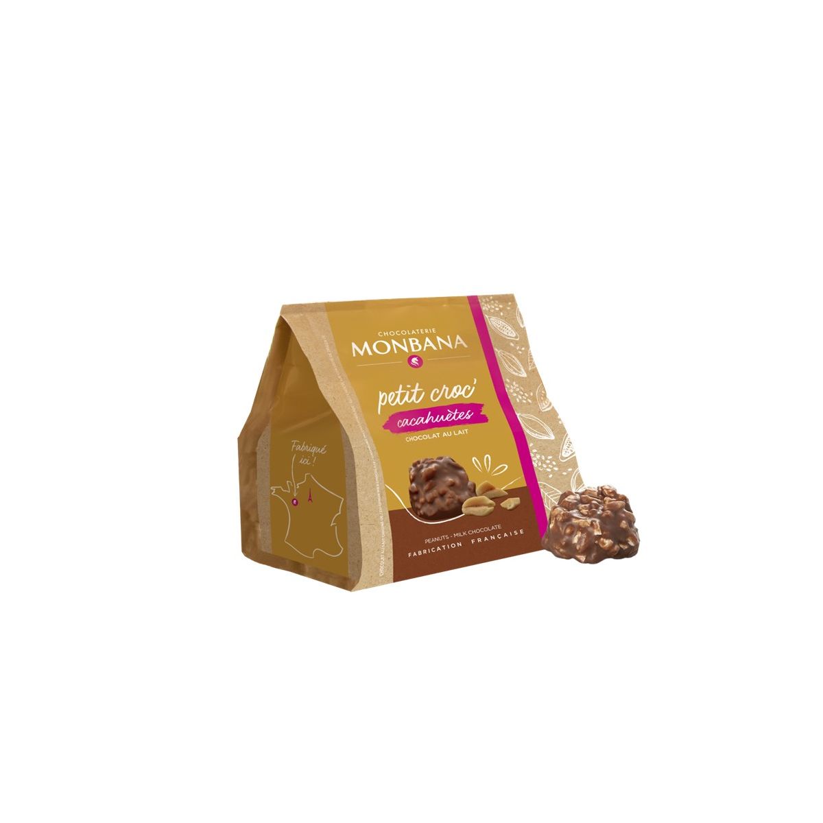 Petit croc' lait cacahuètes sachet 53 gr - MONBANA®