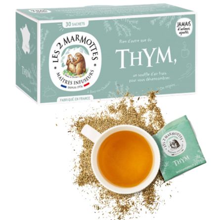 LES 2 MARMOTTES infusion thym des marmottes - Boîte 30 sachets