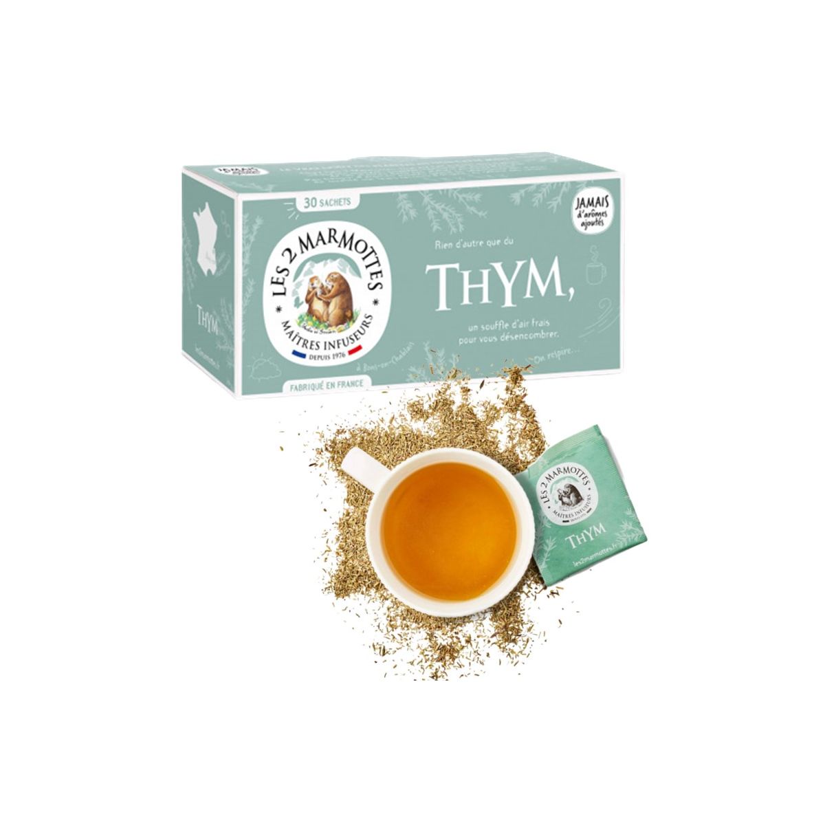 LES 2 MARMOTTES infusion thym des marmottes - Boîte 30 sachets