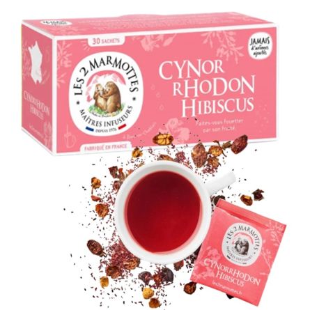 LES 2 MARMOTTES infusion cynorrhodon hibiscus - Boîte 30 sachets