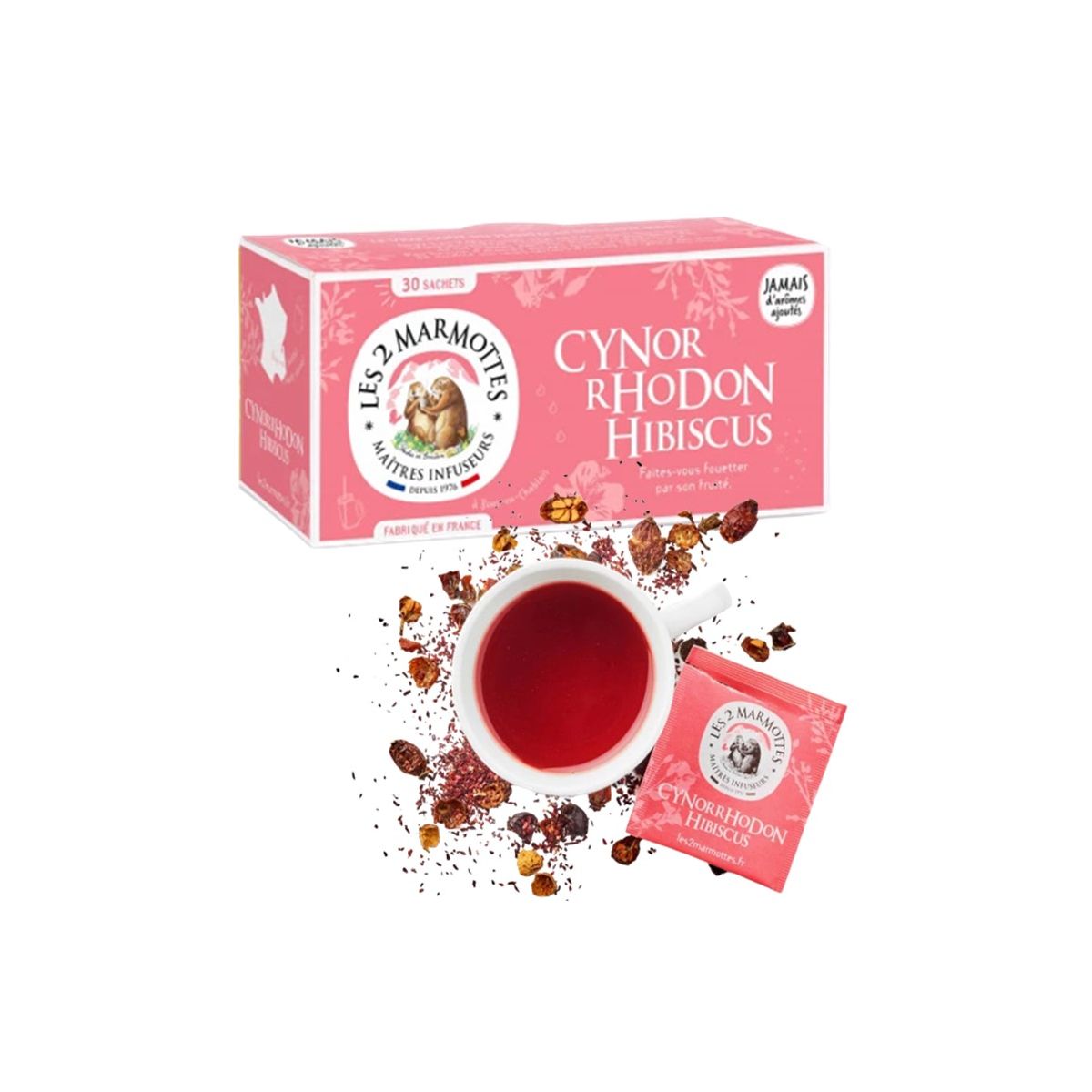 LES 2 MARMOTTES infusion cynorrhodon hibiscus - Boîte 30 sachets