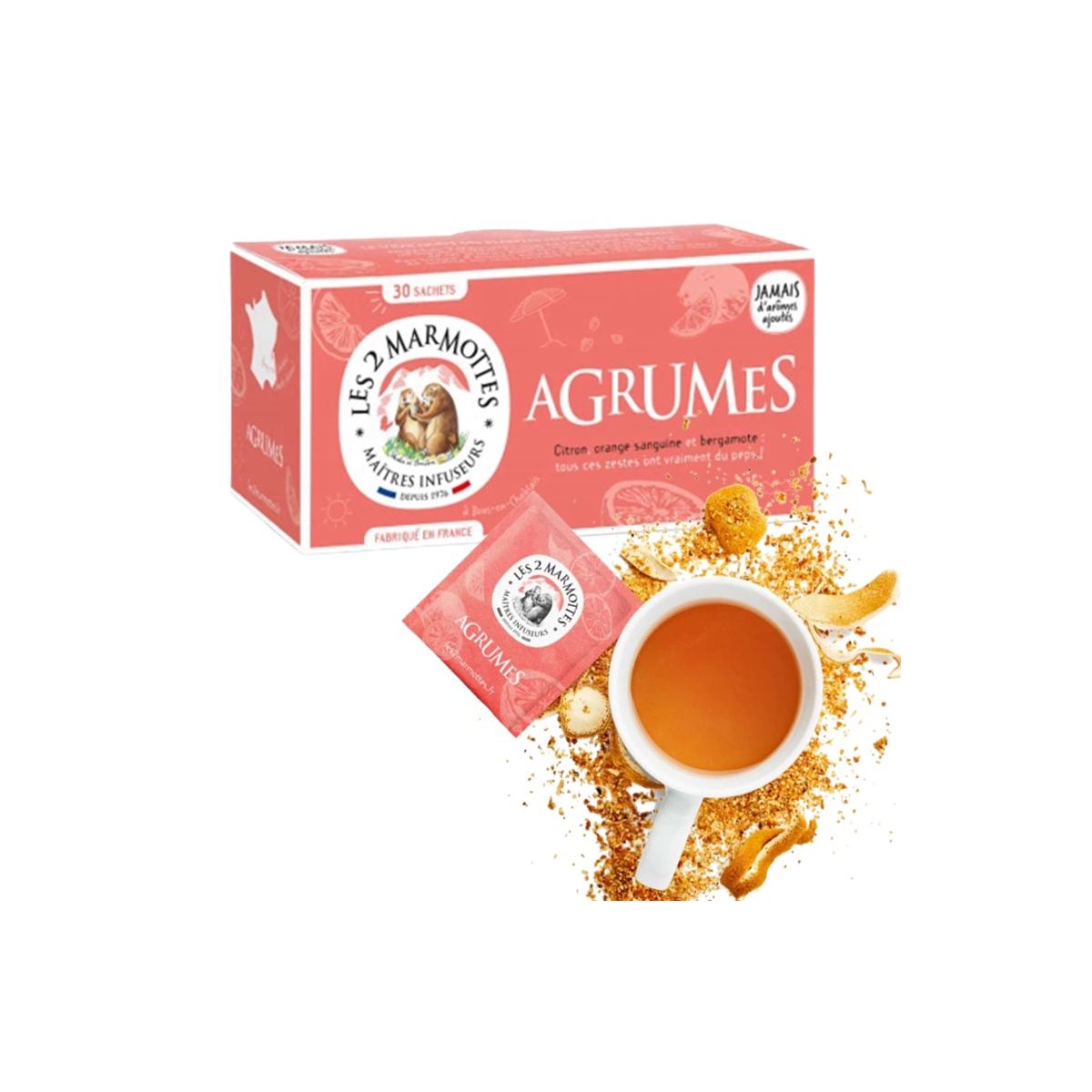 LES 2 MARMOTTES infusion agrumes - Boîte 30 sachets