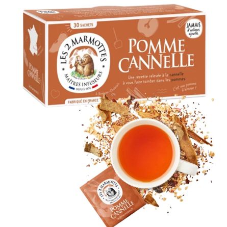 LES 2 MARMOTTES infusion pomme cannelle - Boîte 30 sachets