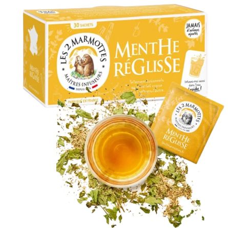 LES 2 MARMOTTES Infusion menthe réglisse - 30 sachets