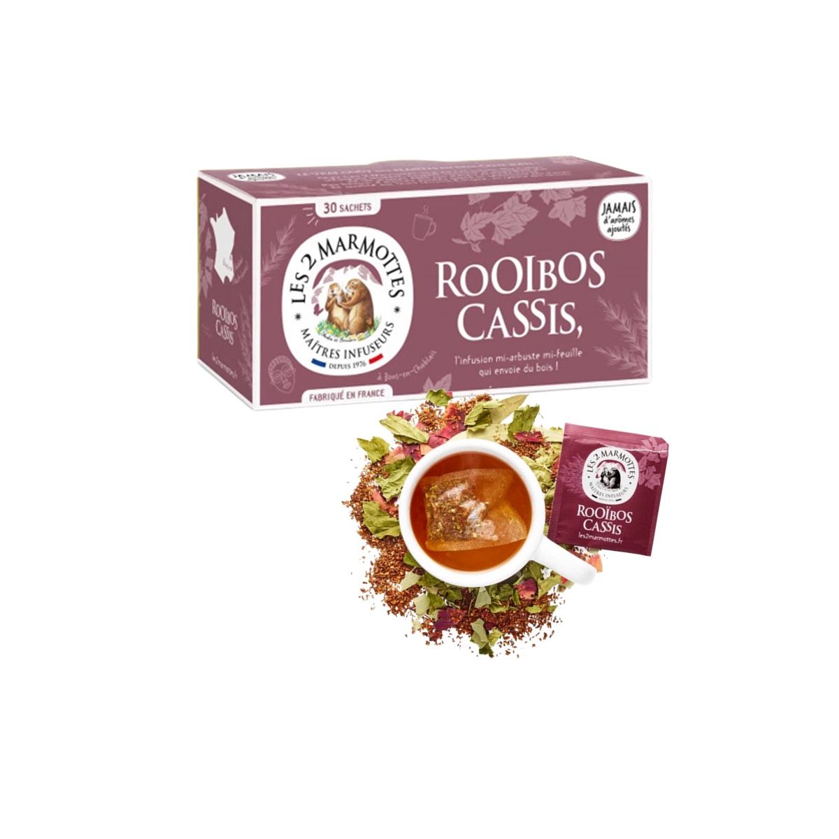 LES 2 MARMOTTES Infusion Rooibos Cassis - 30 sachets