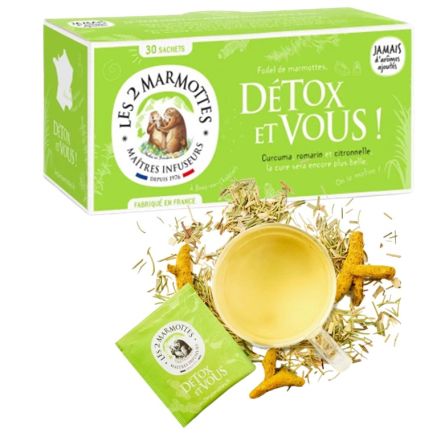 LES 2 MARMOTTES Infusion Détox et vous - 30 sachets