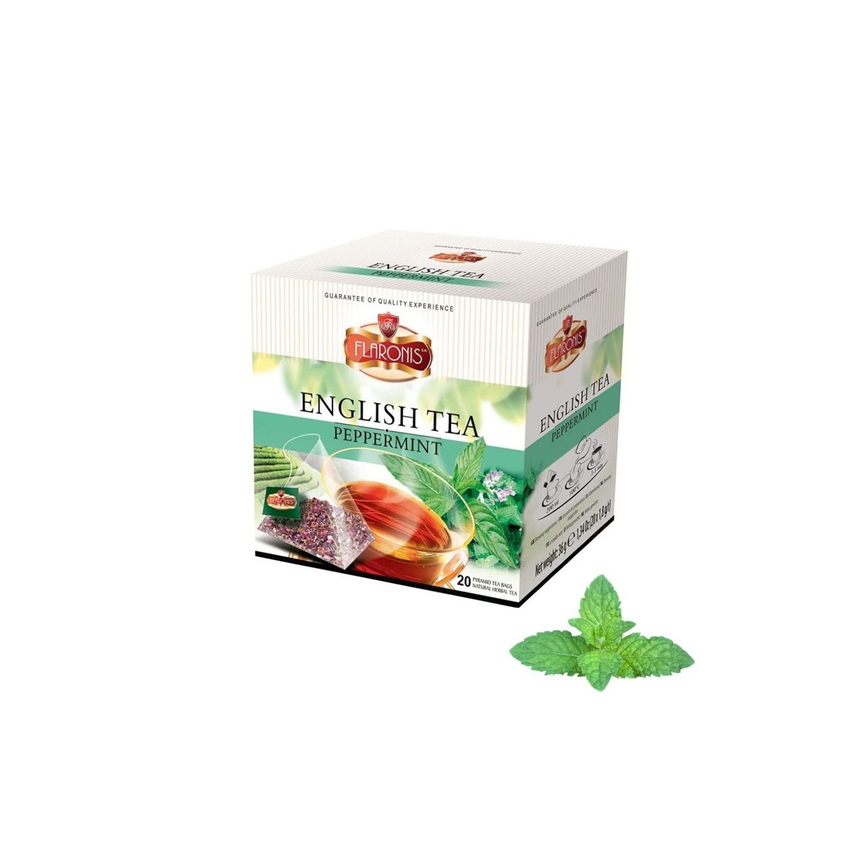 ENGLISH TEA thé vert menthe poivrée - 20 sachets pyramide