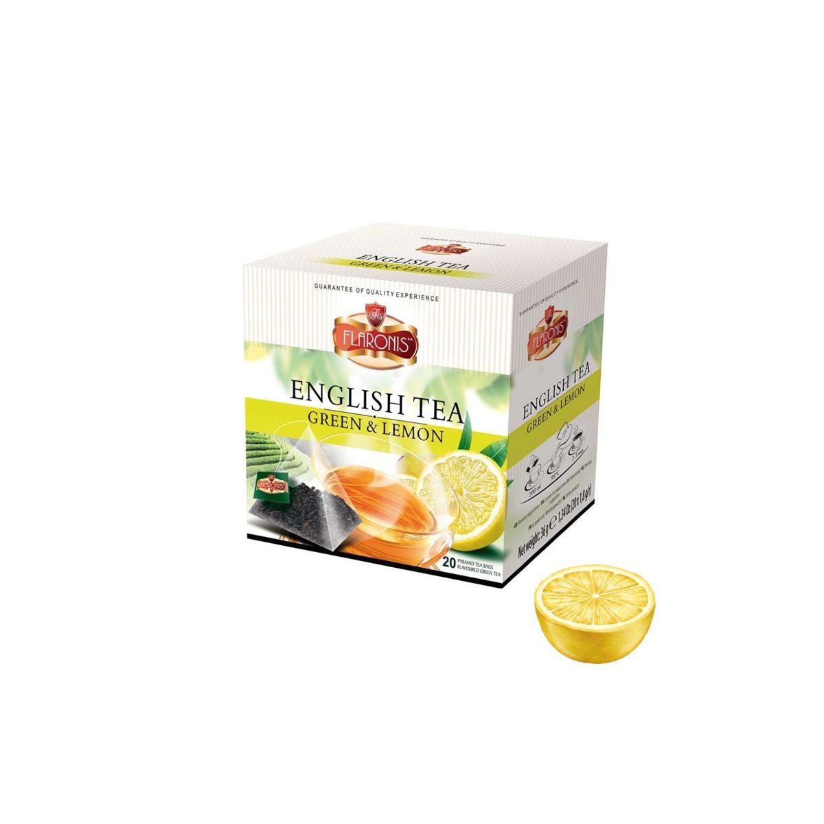 ENGLISH TEA thé vert citron - 20 sachets pyramide