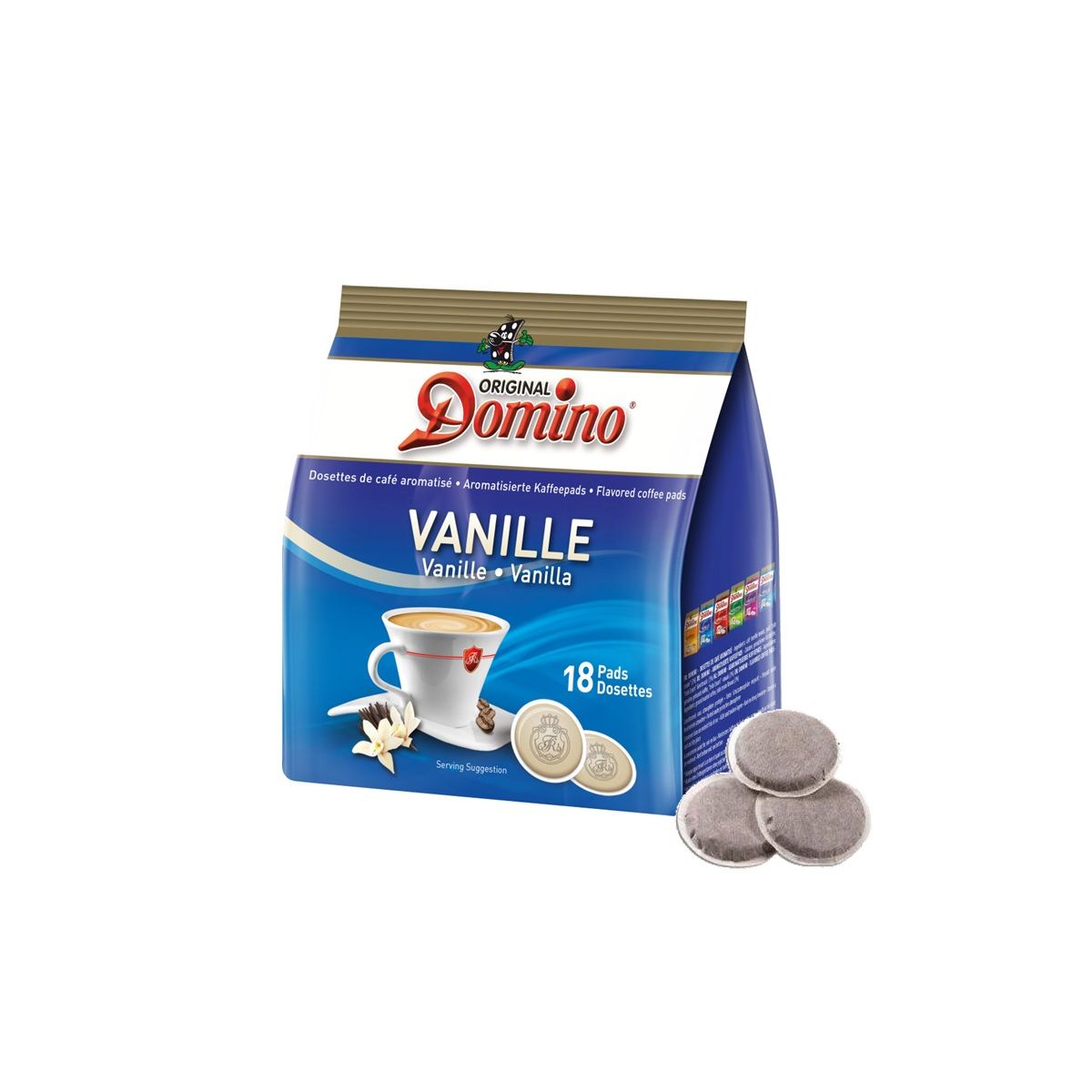 café aromatisé vanille- 1 sachet 18 dosettes