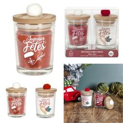 Bougies "Joyeuses Fêtes"