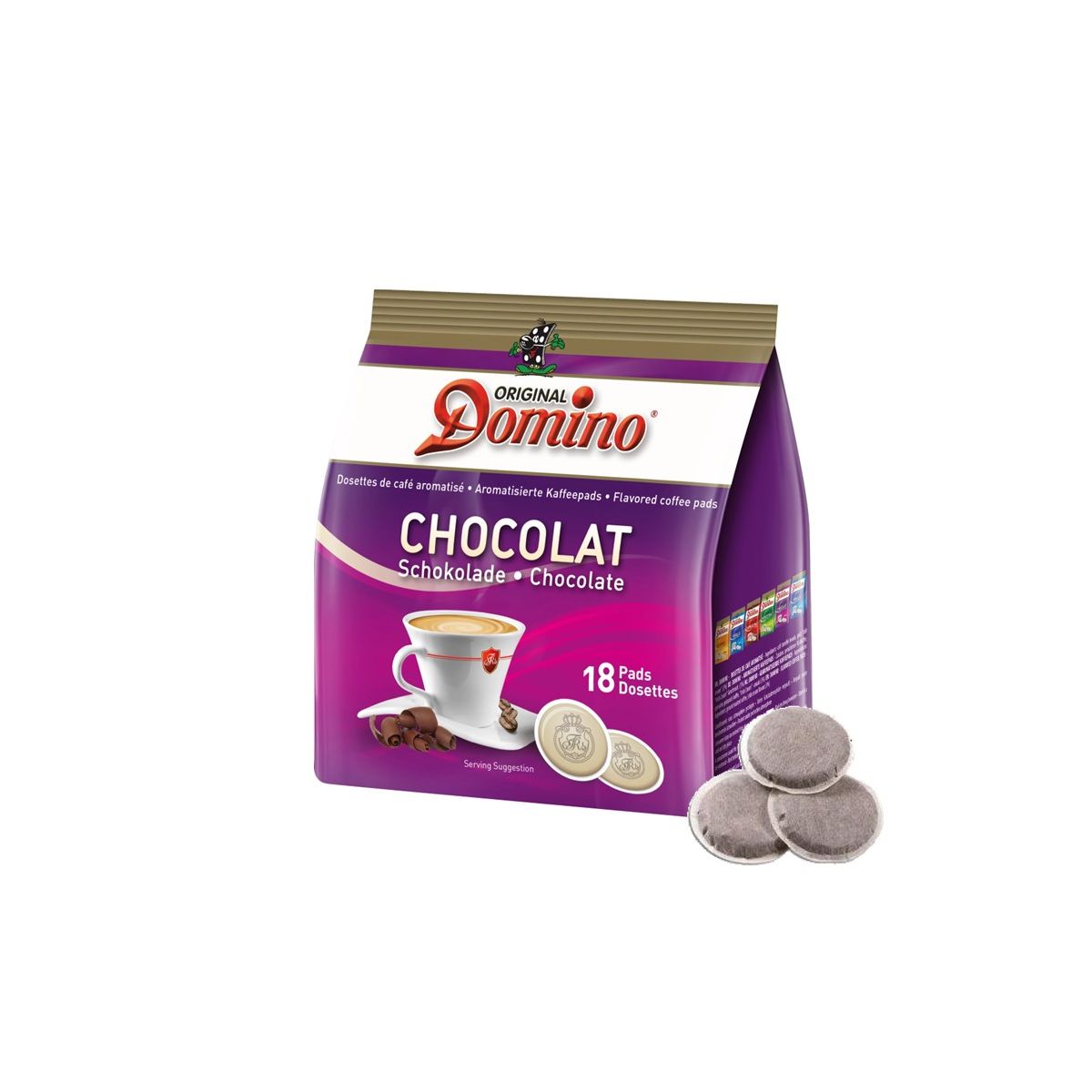 café aromatisé chocolat - 18 dosettes