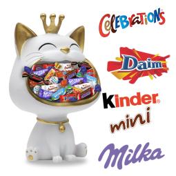 Coffret statue chat blanc +...