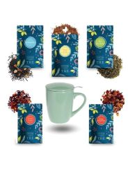 Assortiment 5 thés et infusions 20 gr + tasse à infuser - COMPTOIR FRANÇAIS DU THÉ