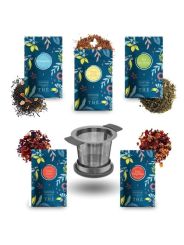 Assortiment 5 thés et infusions 20 gr + infuseur en inox - COMPTOIR FRANÇAIS DU THÉ