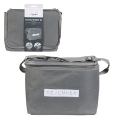 Lunch bag gris zippé