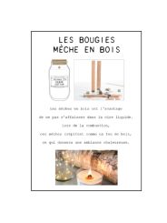Bougie top liège mèche bois utilisation