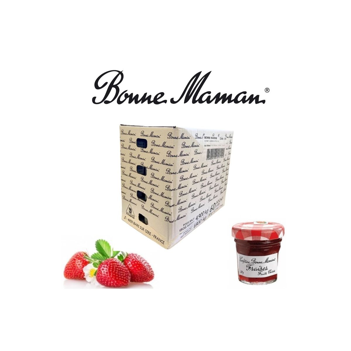 Confitures Fraise 60 x 30 g - BONNE MAMAN