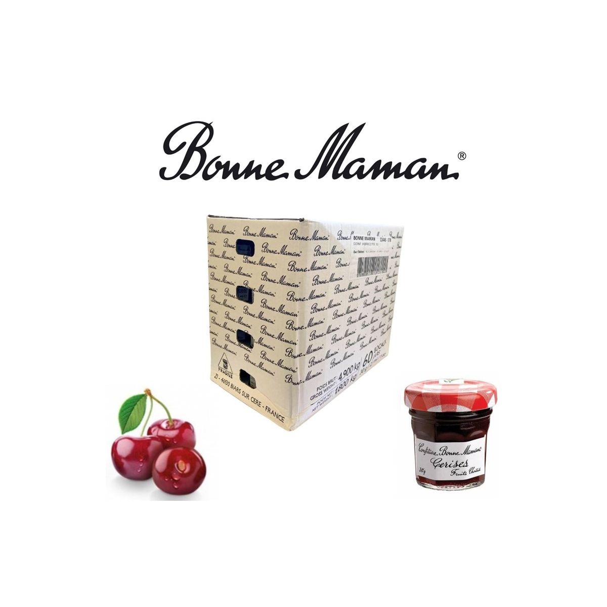 Confitures Cerise 60 x 30 g - BONNE MAMAN