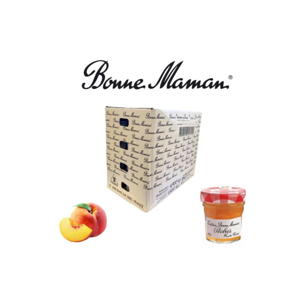 Confitures Pêche 60 x 30 g - BONNE MAMAN